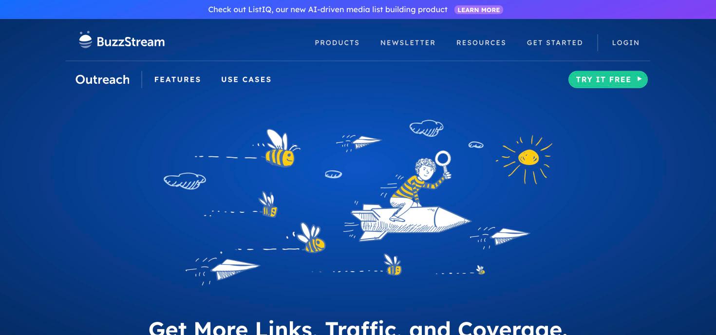 BuzzStream homepage
