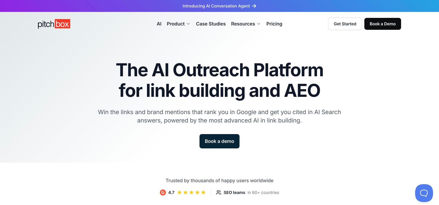 Pitchbox homepage