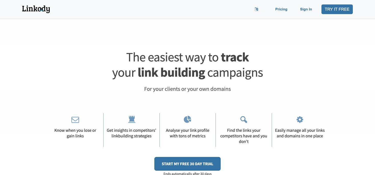 Linkody homepage