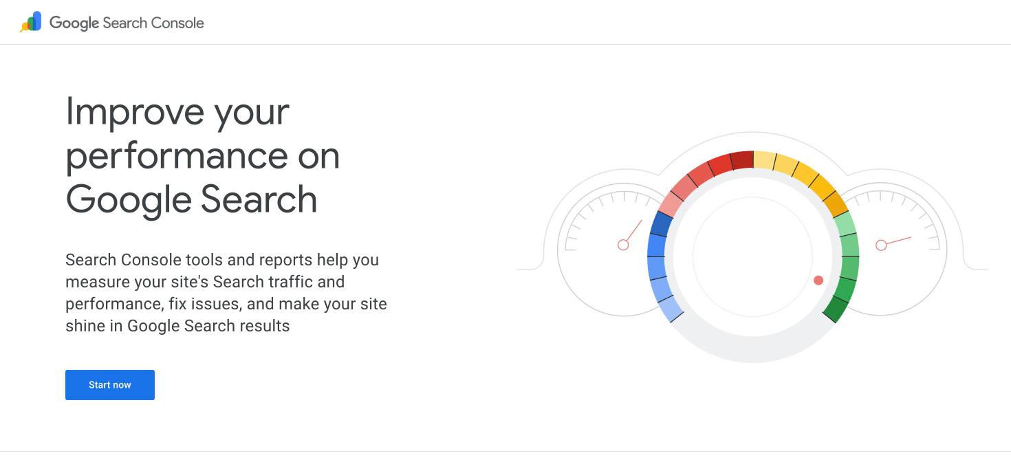 Google Search Console homepage