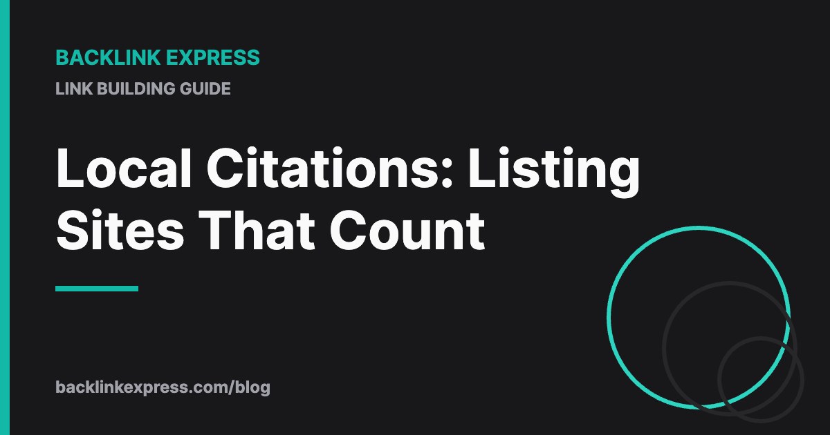 Local Citations: Listing Sites That Count