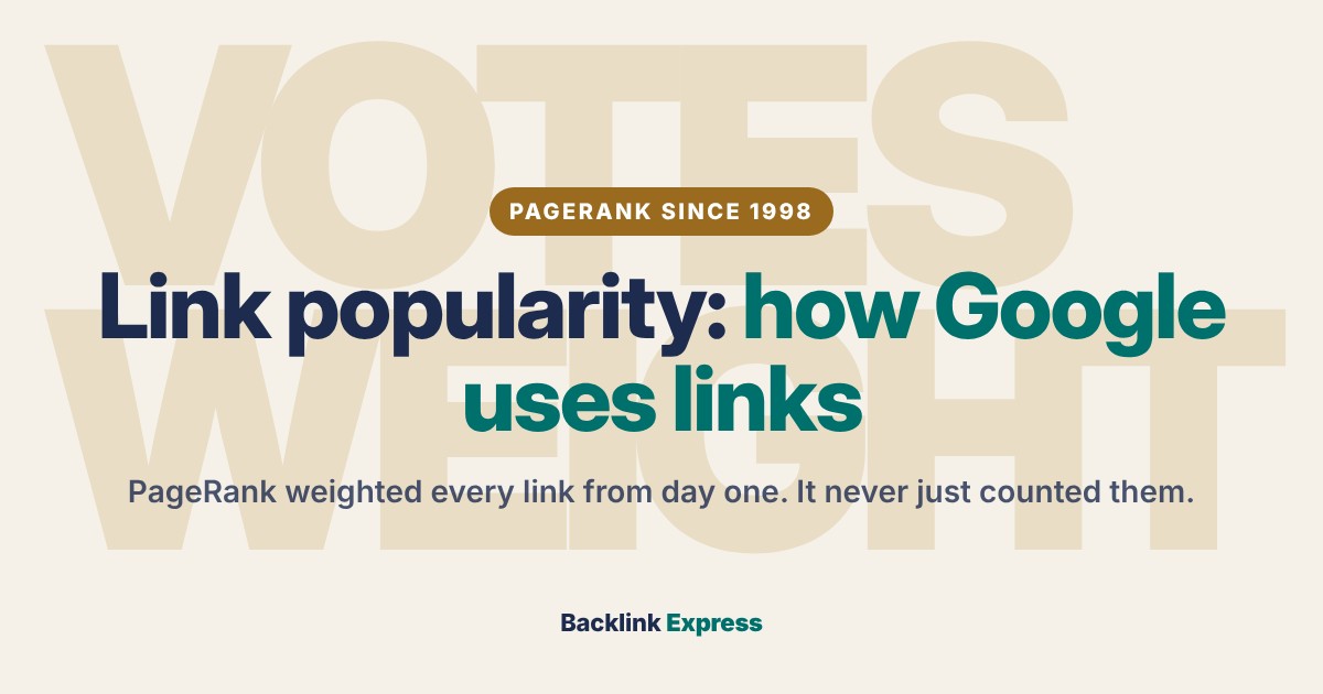 Link Popularity: How Google Uses Links