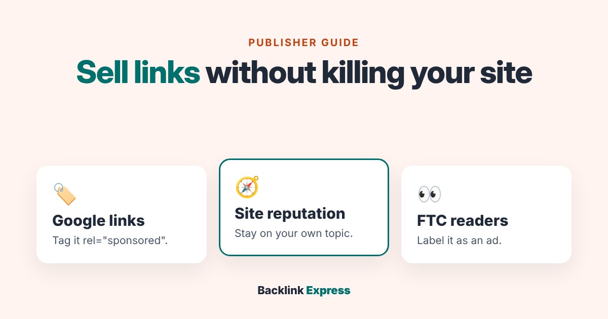 Sell Links Without Killing Your Site