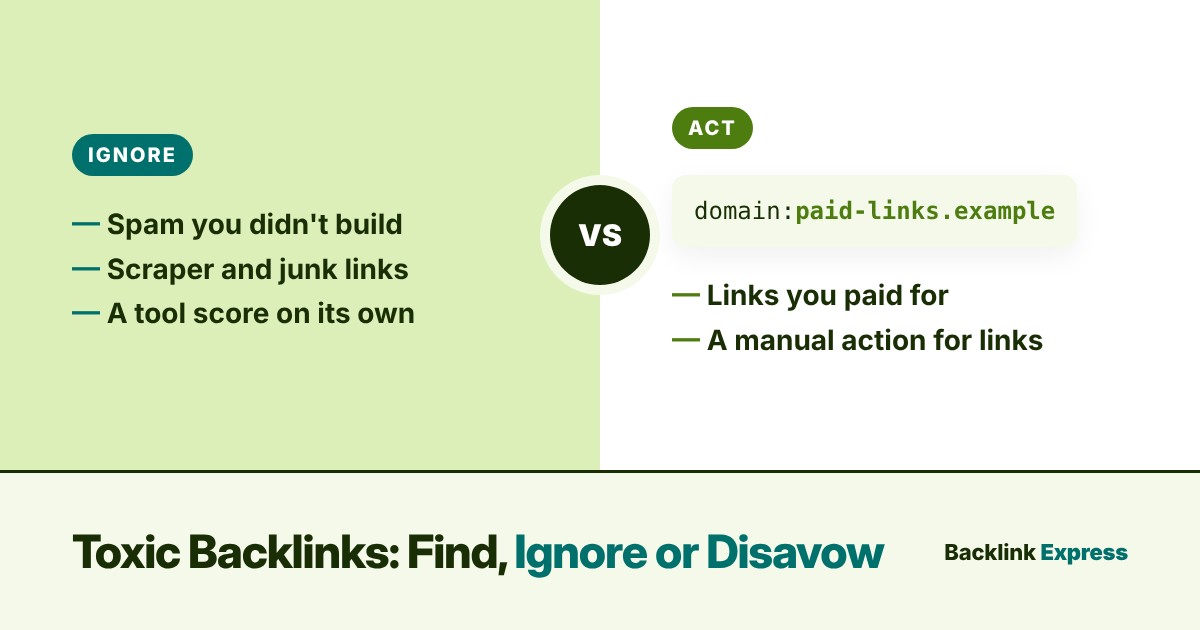Toxic Backlinks: Find, Ignore or Disavow